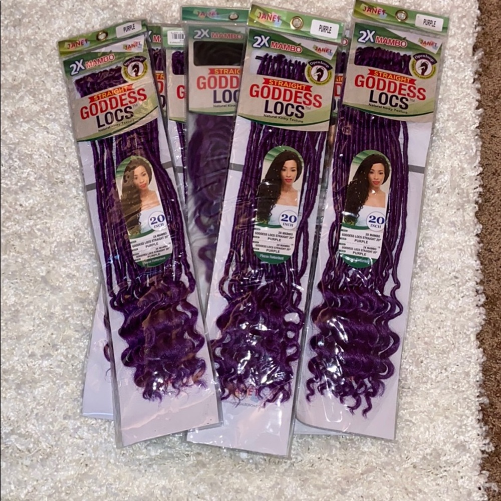 20" Goddess Faux Locs Crochet Hair Braids Purple